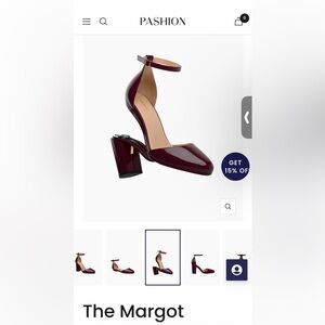 CONVERTIBLE HEEL - Pashion -The Margot Cherry Mocha Patent Block 1.5" NWT